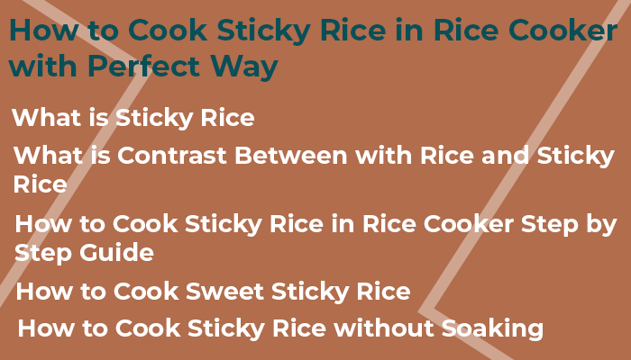 How To Cook Sticky Rice In Rice Cooker